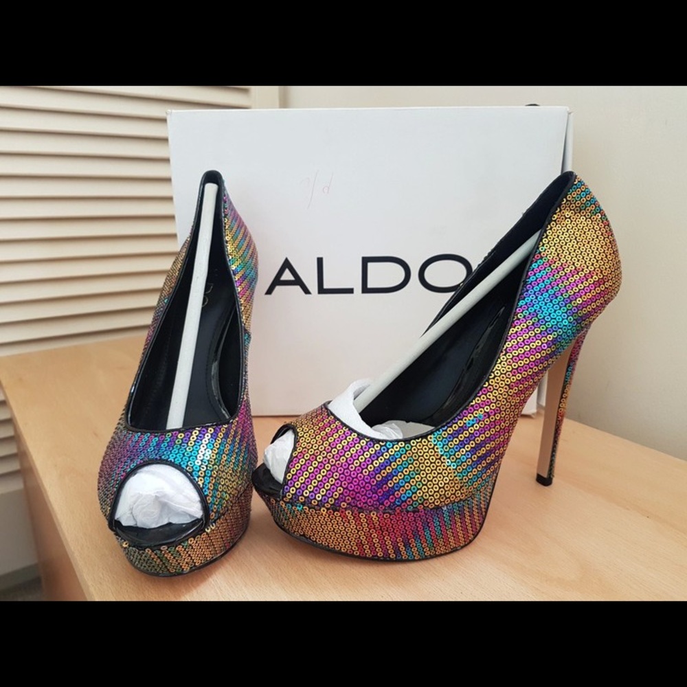Aldo Sequin Peep toe Pumps